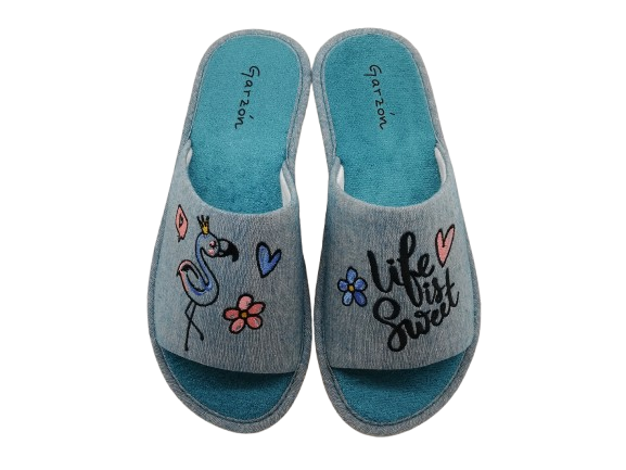 Zapatilla Casa Mujer Garzón P431.119 Turquesa