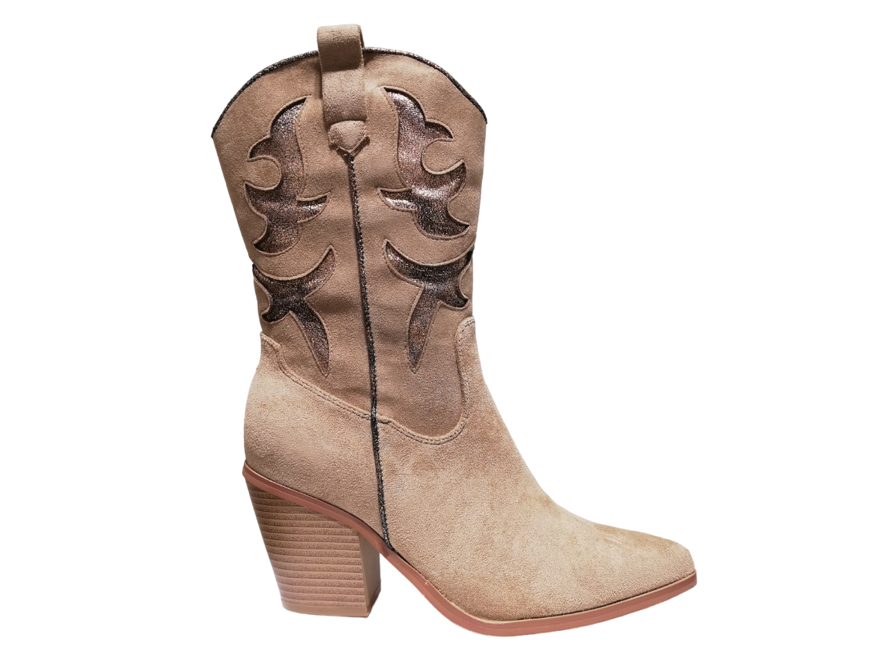 Bota Media Caña Campera Mujer D'Angela 27767 Taupe