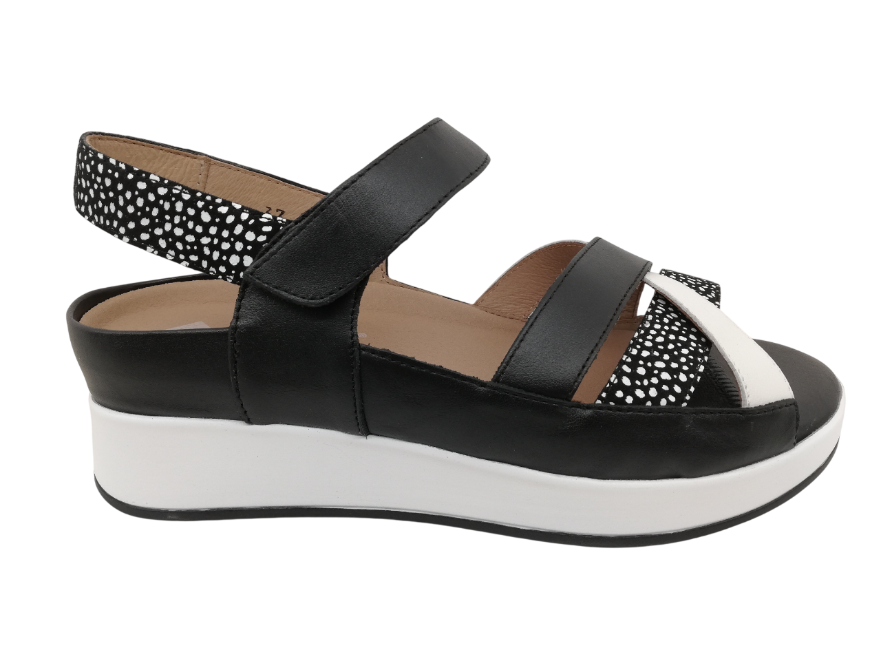 Sandalia Mujer Piesanto 260424 Negro-Blanco