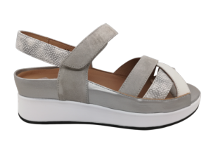 Sandalia Mujer Piesanto 260424 Blanco-Plata