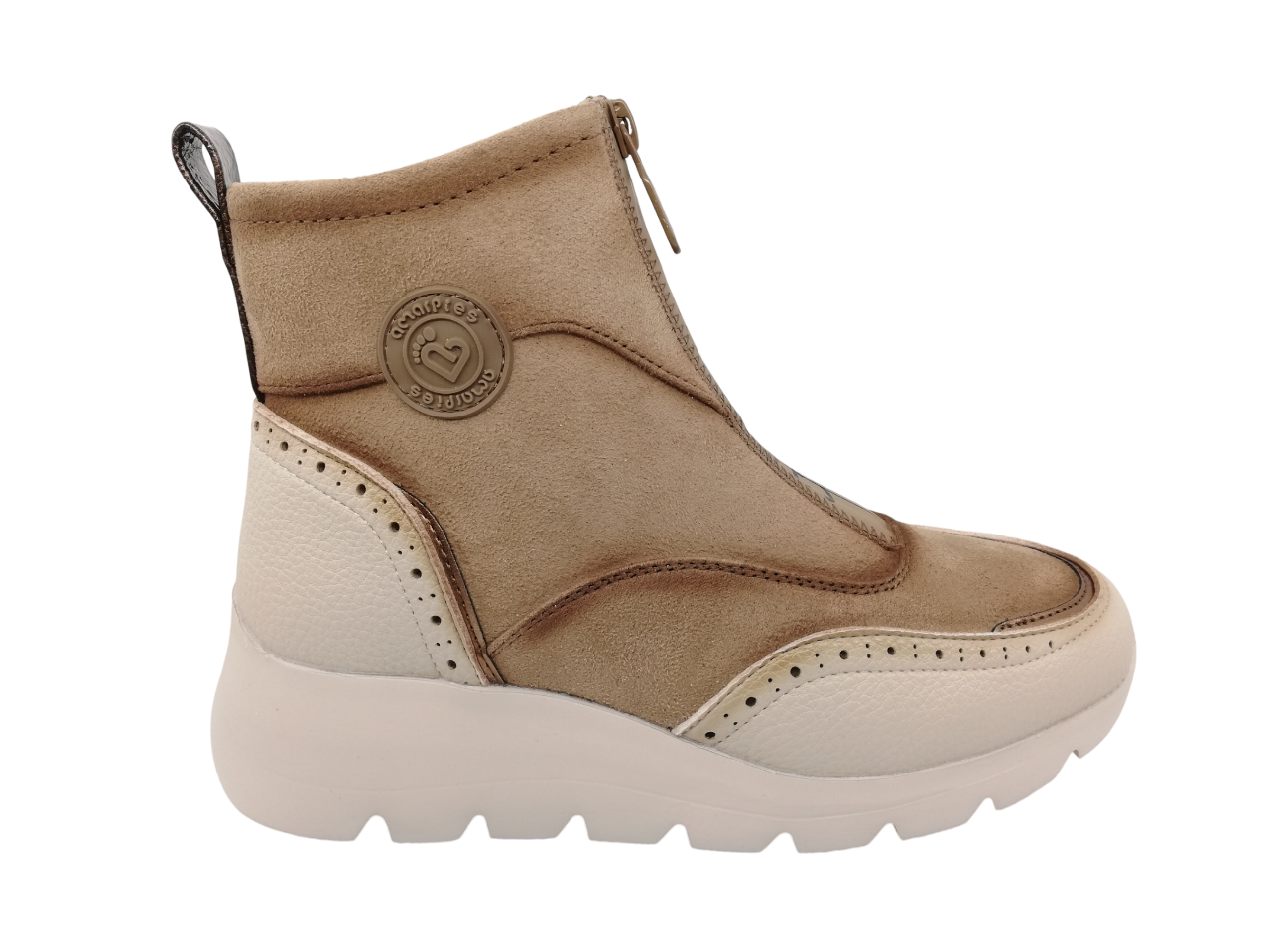 Botín Casual Mujer Amarpies 29419 Beige