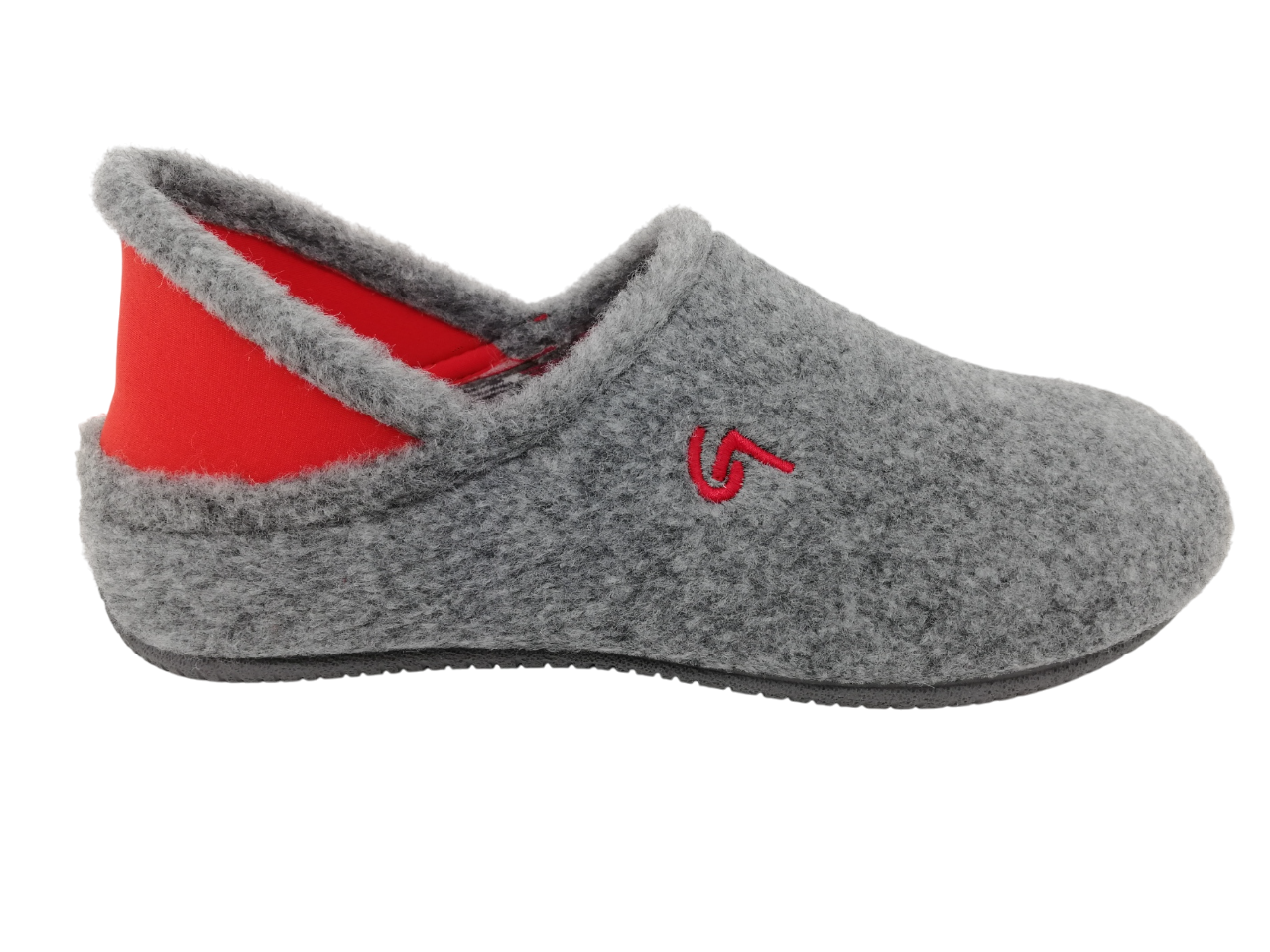 Zapatilla Casa Mujer Garzón 15651.279 Gris-Rojo