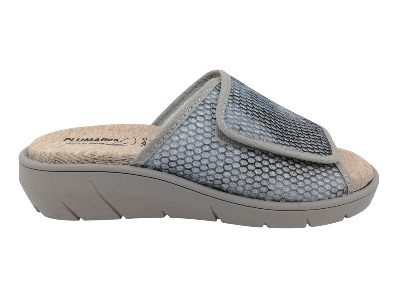 Zapatilla Casa Mujer PlumaFlex 14523 Celeste