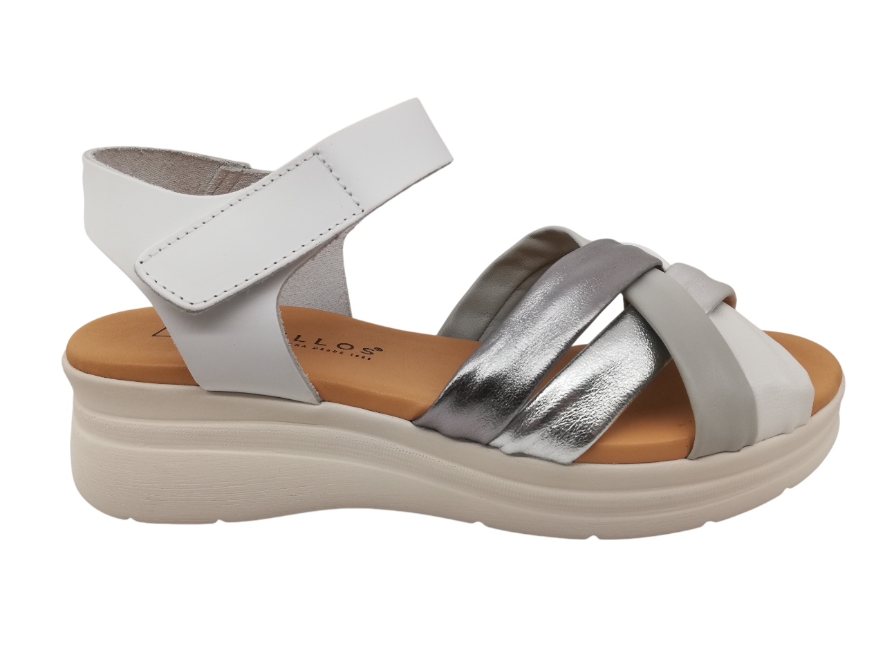 Sandalia Mujer Pitillos 11290 Blanco-Plata