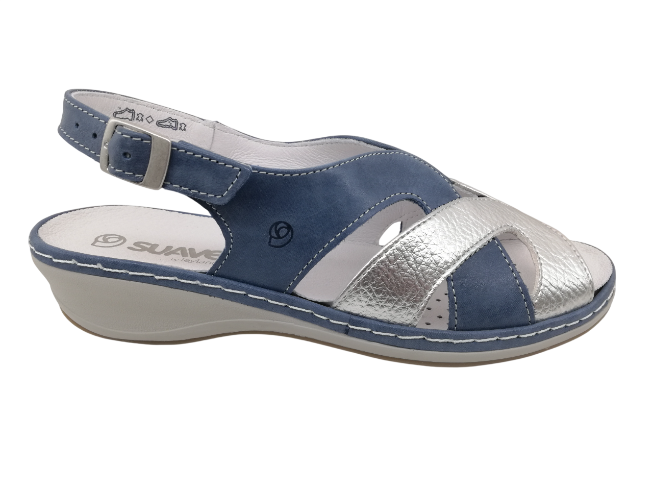 Sandalia Mujer Suave 3000 Tejano-Plata