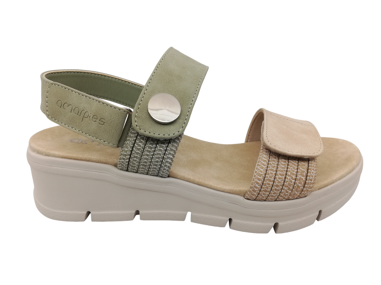 Sandalia Mujer Amarpies 30135 Beige-Kaki