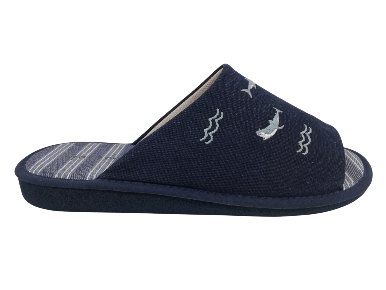 Zapatilla Casa Hombre Garzón P393.127 Azul Marino-Plata