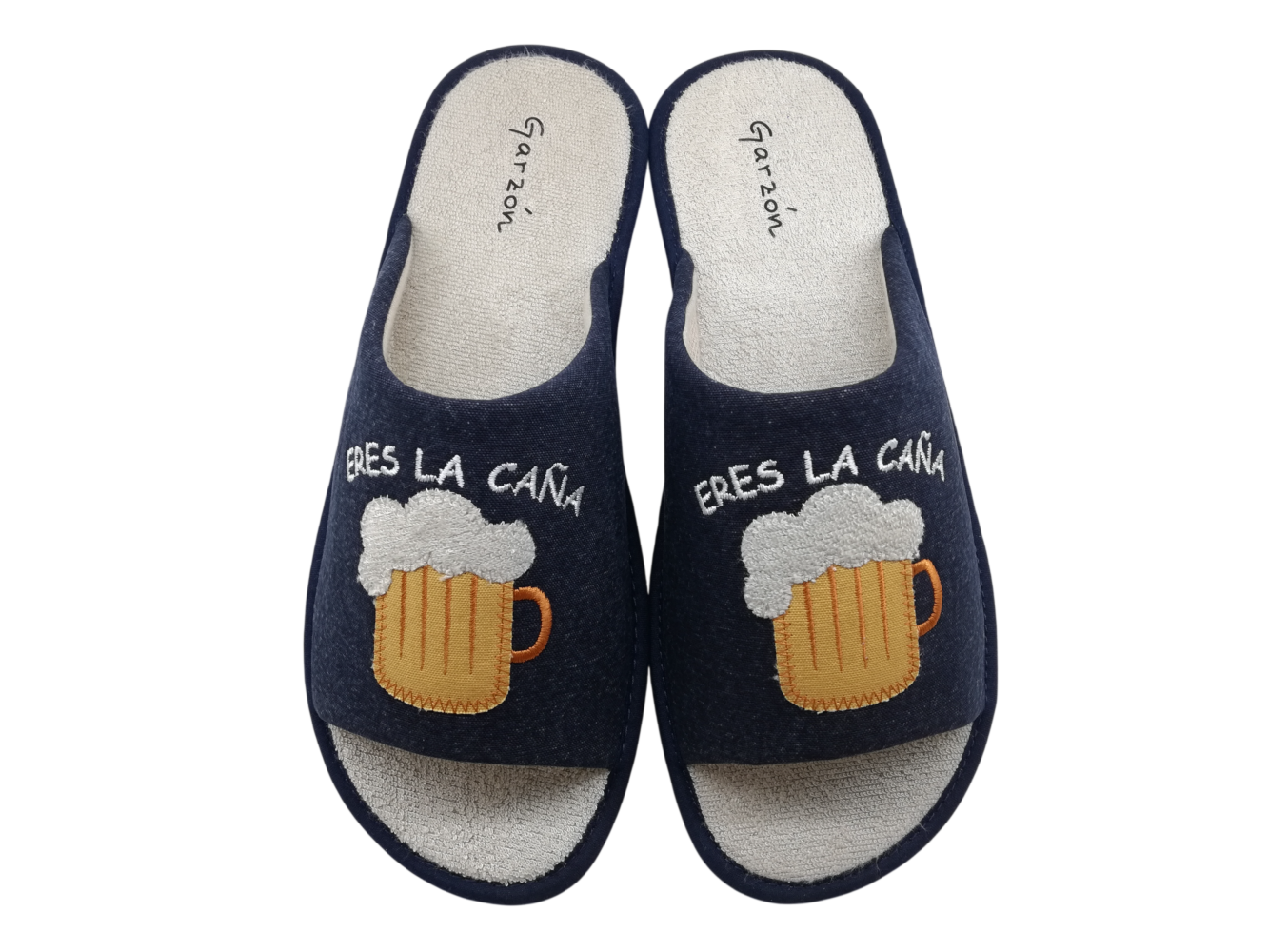 Zapatilla Casa Hombre Garzón P384.127 Azul Marino-Plata