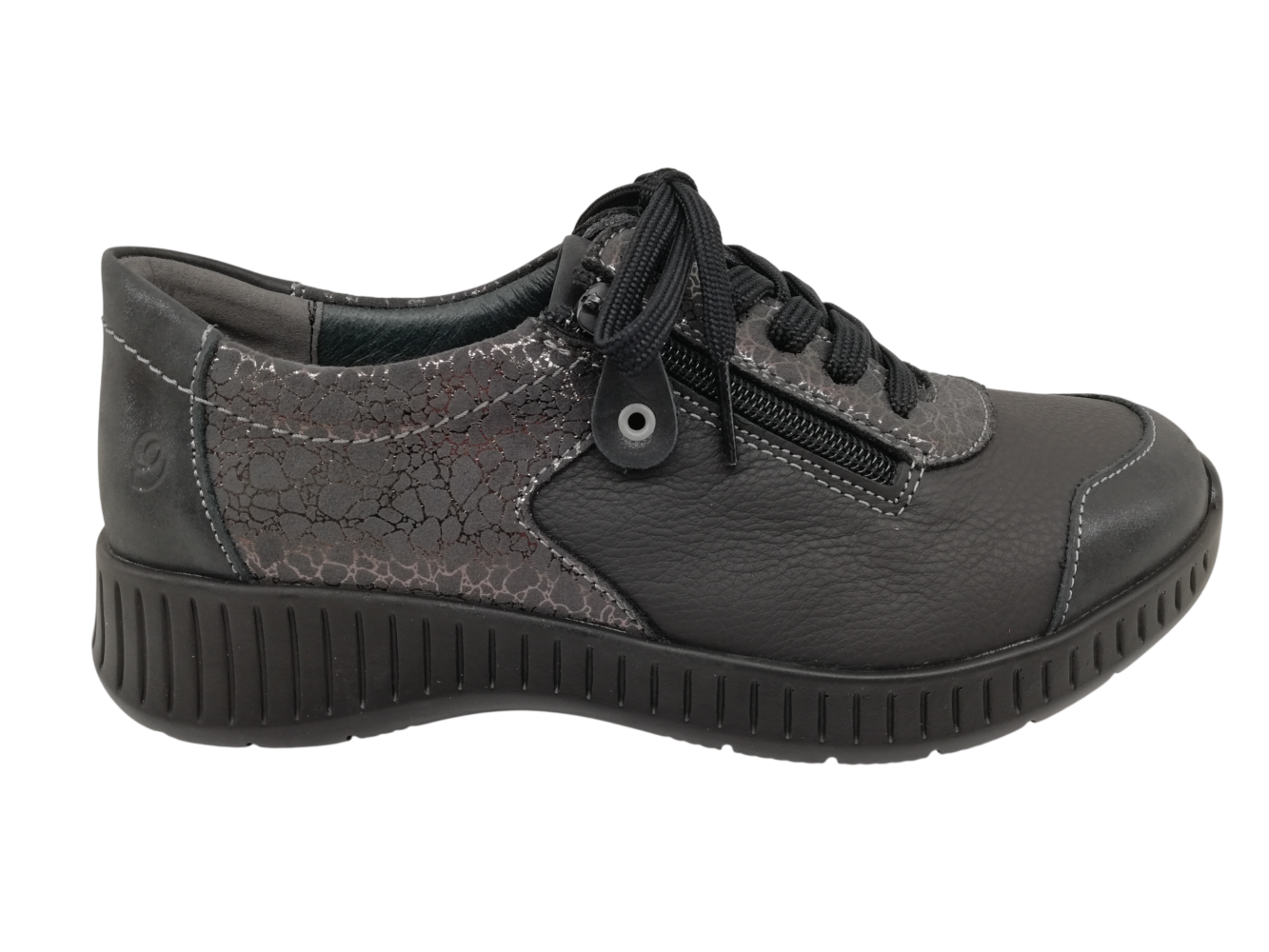 Zapato Casual Mujer Suave 3302 Negro-Gris