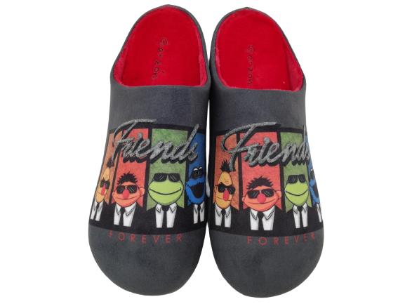Zapatilla Casa Hombre Garzón 16312.246 Gris-Rojo